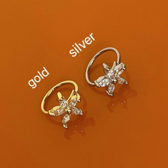 Flower Nose Hoop Surgical Steel Made Of Surgical Stainless Steel Hypoallergenic - Picture 4 of 4